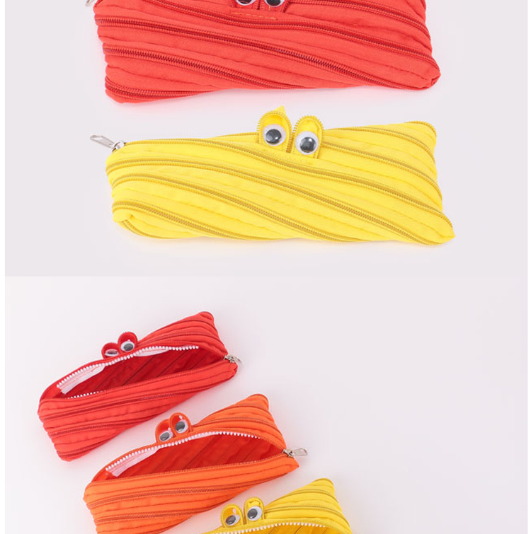 笔袋女韩国简约原宿zipper拉链小怪物笔袋创意多用收纳笔袋零钱笔袋