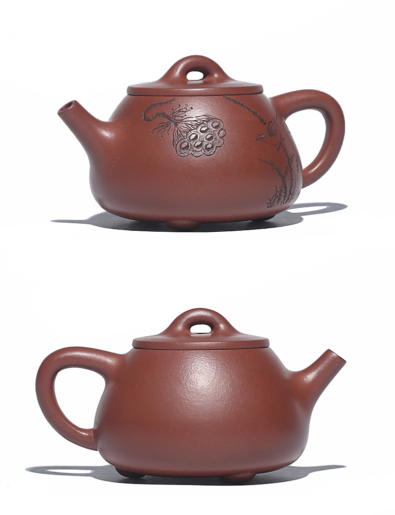 藏壶天下宜兴紫砂壶戴晨光9孔全手工茶壶家藏老底槽青石瓢金莲生香