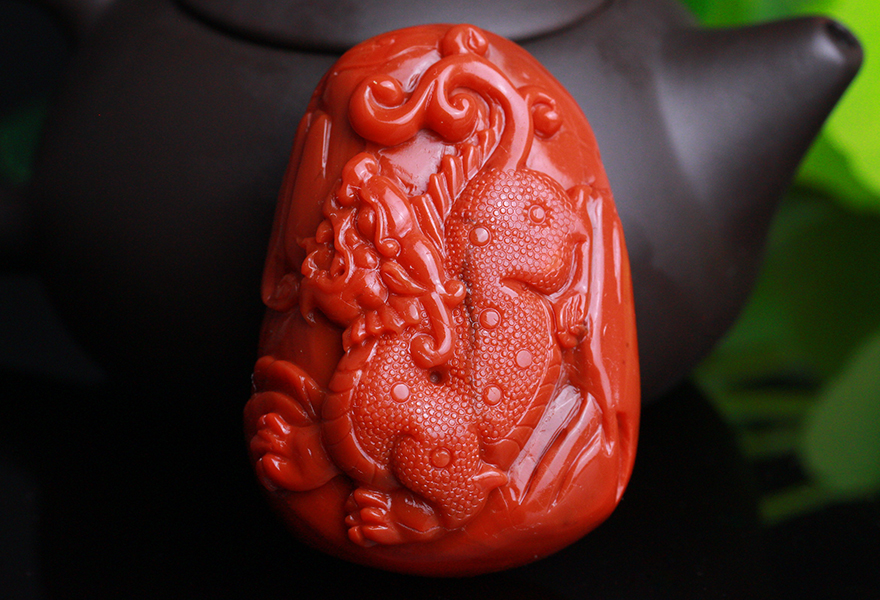 南红玛瑙瑞兽挂件 72.42克 玖合玉器