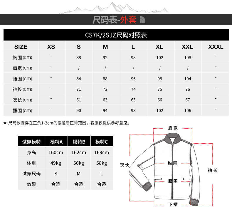 thenorthface北面女户外防水透气单层冲锋衣压胶防风上衣2sjz feg s