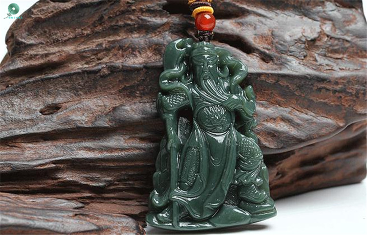 银想玉 和田玉关公吊坠 男款武财神玉牌青玉十八罗汉项链挂件 礼物 送