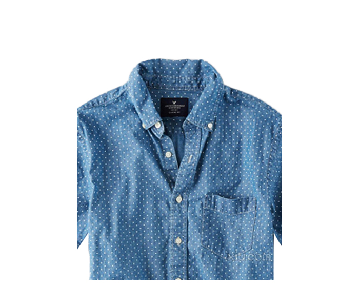 american eagle outfitters 美国鹰牌服饰公司 男士圆点纯棉衬衫 蓝色