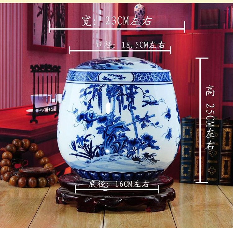 
                                                            ciwuyu陶瓷普洱茶罐 茶叶缸储茶罐大号泡菜坛子七子饼茶盒罐 丝瓜腰鼓罐                