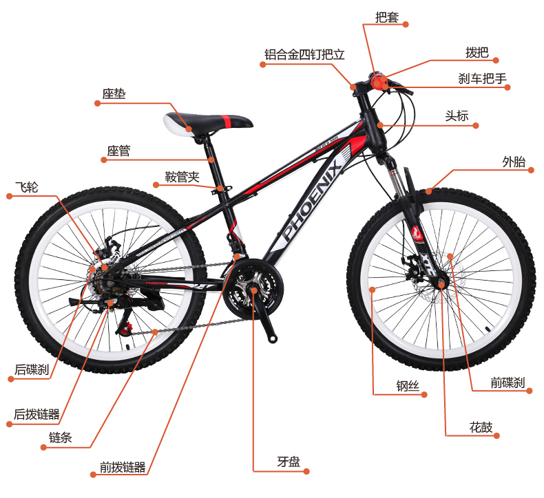 自行车构造图及作用图片