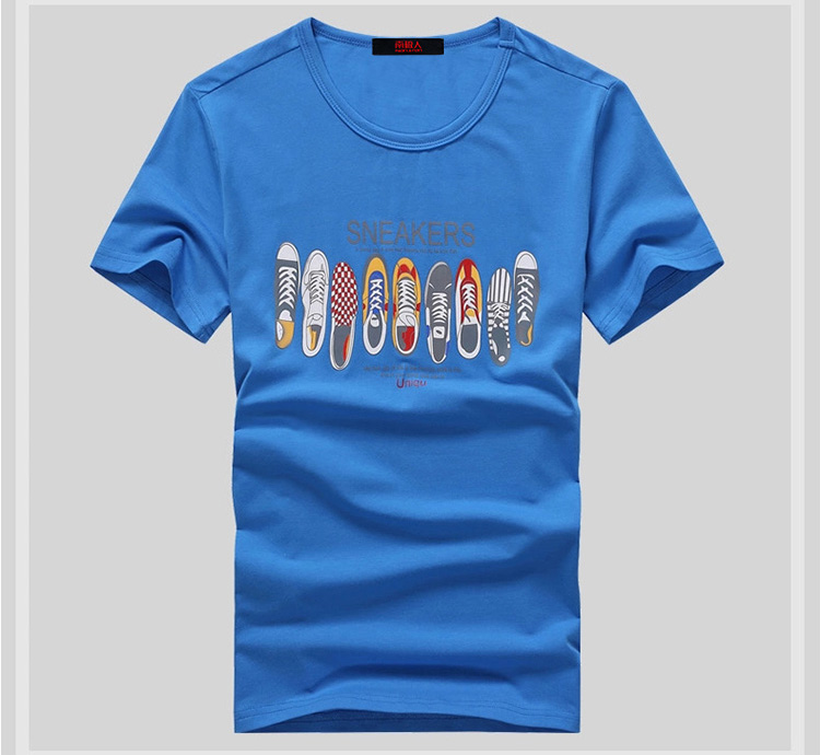 南极人(nanjiren)短袖t恤 男士户外时尚修身圆领短袖图案印花t恤n6g6h