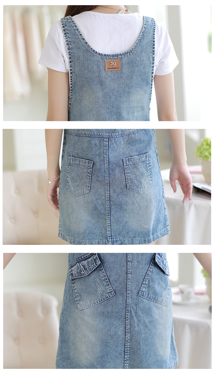 金莎依戴 新款女装2016夏减龄修身牛仔连衣裙淑女裙背带裙背心裙子