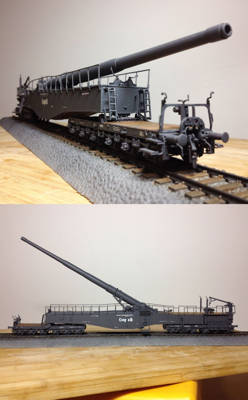 毫米大炮巨炮1/72德国800毫米多拉列车炮k5e列奥波德列车炮仿真模型 1
