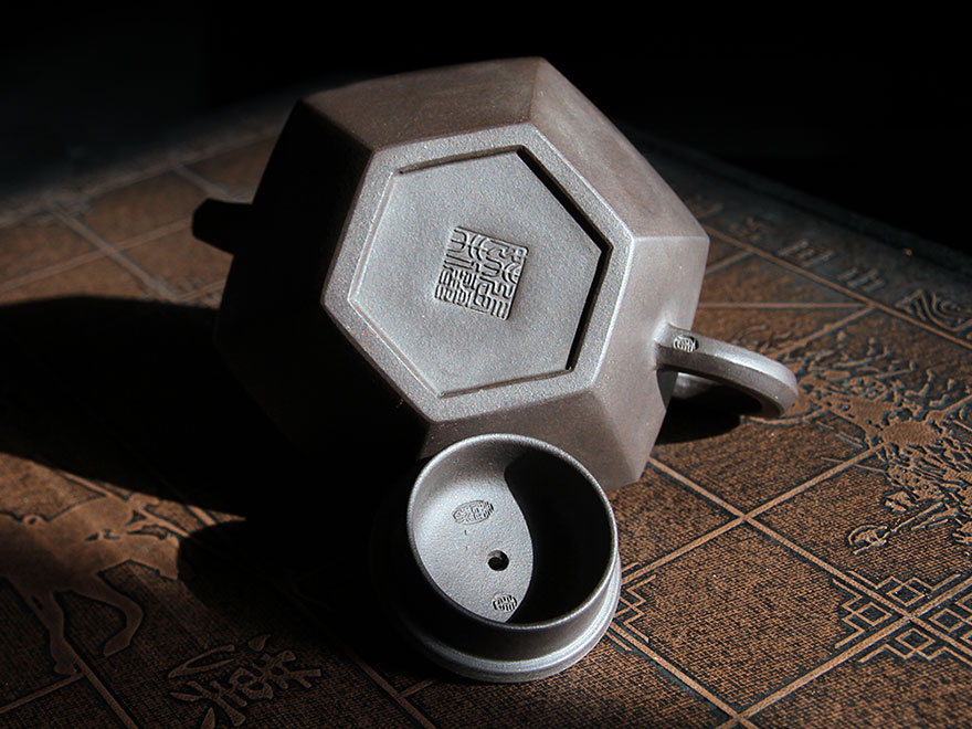 紫砂陶瓷 紫砂 国家级工艺美术师 张丽妹 原矿紫泥 六方合欢壶