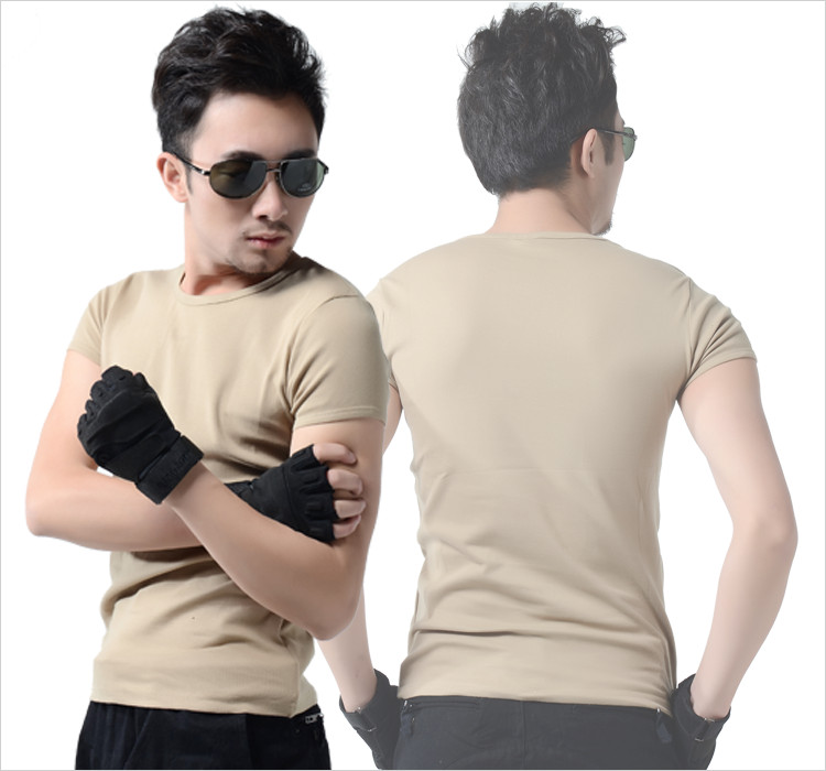 夏季户外军装特种兵t恤男款紧身短袖体恤修身透气军用服装 白色 3xl码