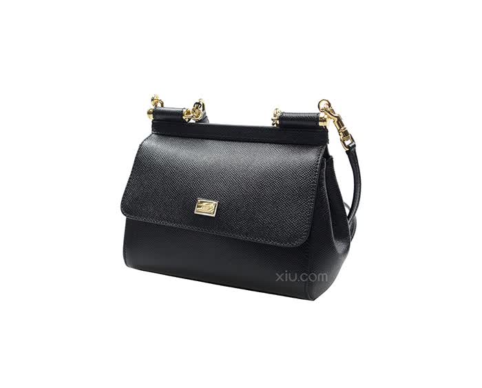 dolce&gabbana 杜嘉班纳 女士牛皮斜挎包 黑色 f