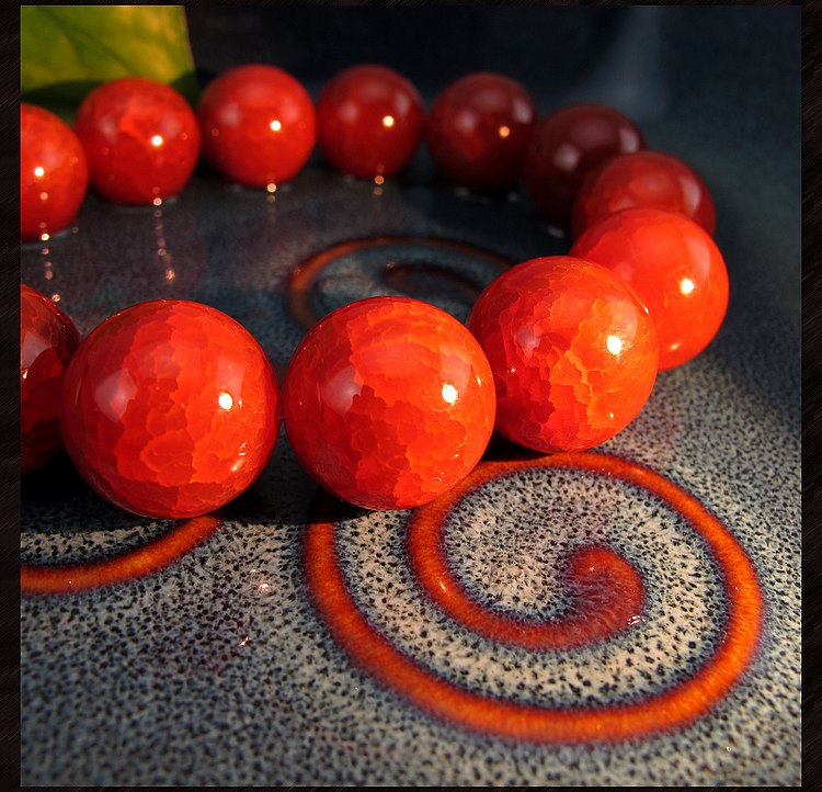相石缘帝王红级龙纹玛瑙手链男天然红玛瑙手串男款16mm本命年红绳
