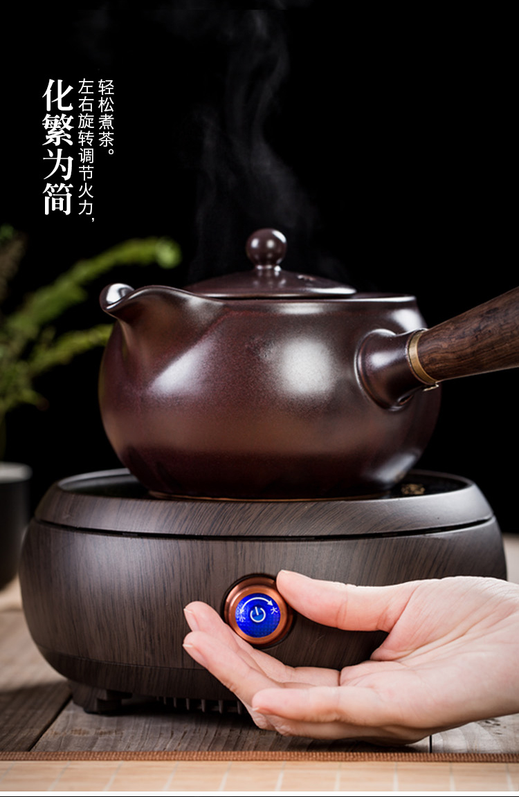 唐丰茶壶陶瓷煮茶器黑茶煮茶壶侧把烧茶壶功夫电陶炉煮茶炉普洱泡茶壶