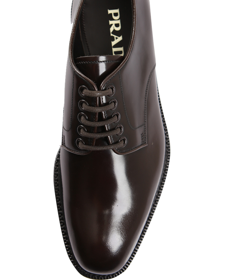普拉达prada男鞋正装鞋黑色亮面牛皮2ea072055 41