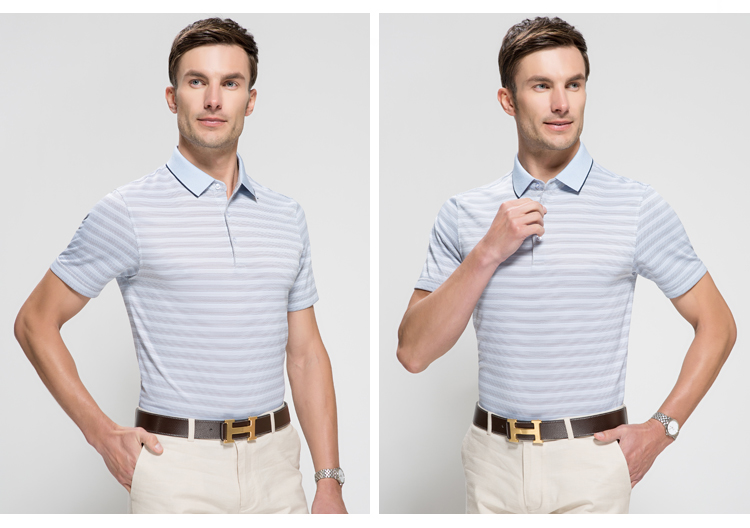 稻草人男士商务休闲桑蚕丝短袖t恤j1508 咖色 xl