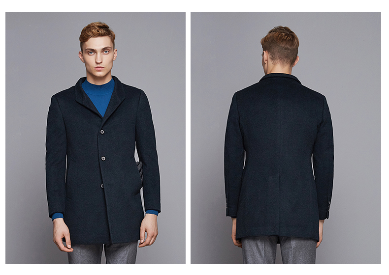 jodoll乔顿呢子大衣男单排扣百搭商务外套中长款山羊绒羊毛呢大衣深