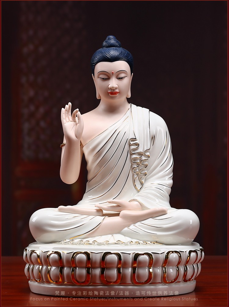 造趣zaoqu陶瓷佛像南无本师释迦牟尼佛东南亚泰国如来佛家用供奉摆件