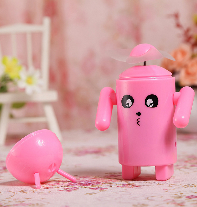 绎美 家电家居生活礼品用品 usb充电安卓机器人迷你小风扇 清凉一夏