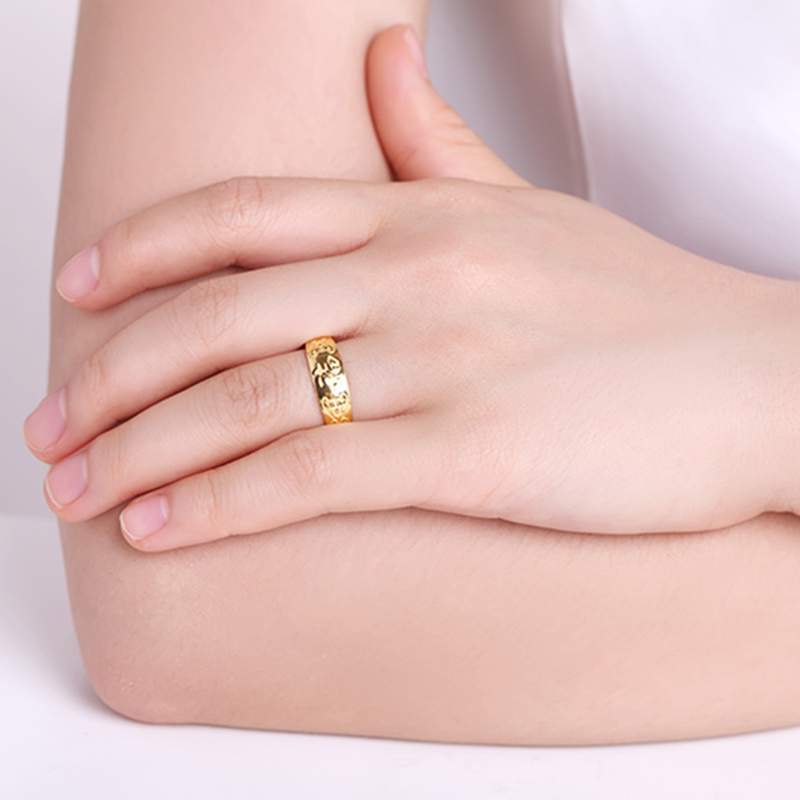 珂兰kelacn足金黄金戒指福字蛇肚戒精品h约46847g