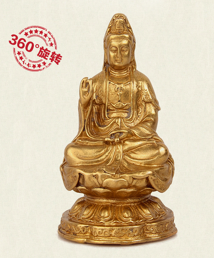 斐然 观音菩萨佛像摆件纯铜送子观音工艺品家居客厅装饰品佛教用品佛