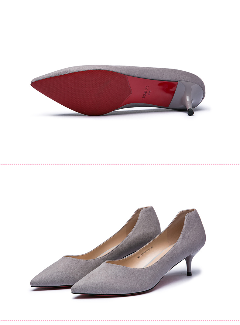 gemeiq/戈美其2016春单鞋新款尖头浅口气质高跟鞋女细跟鞋 红色 37