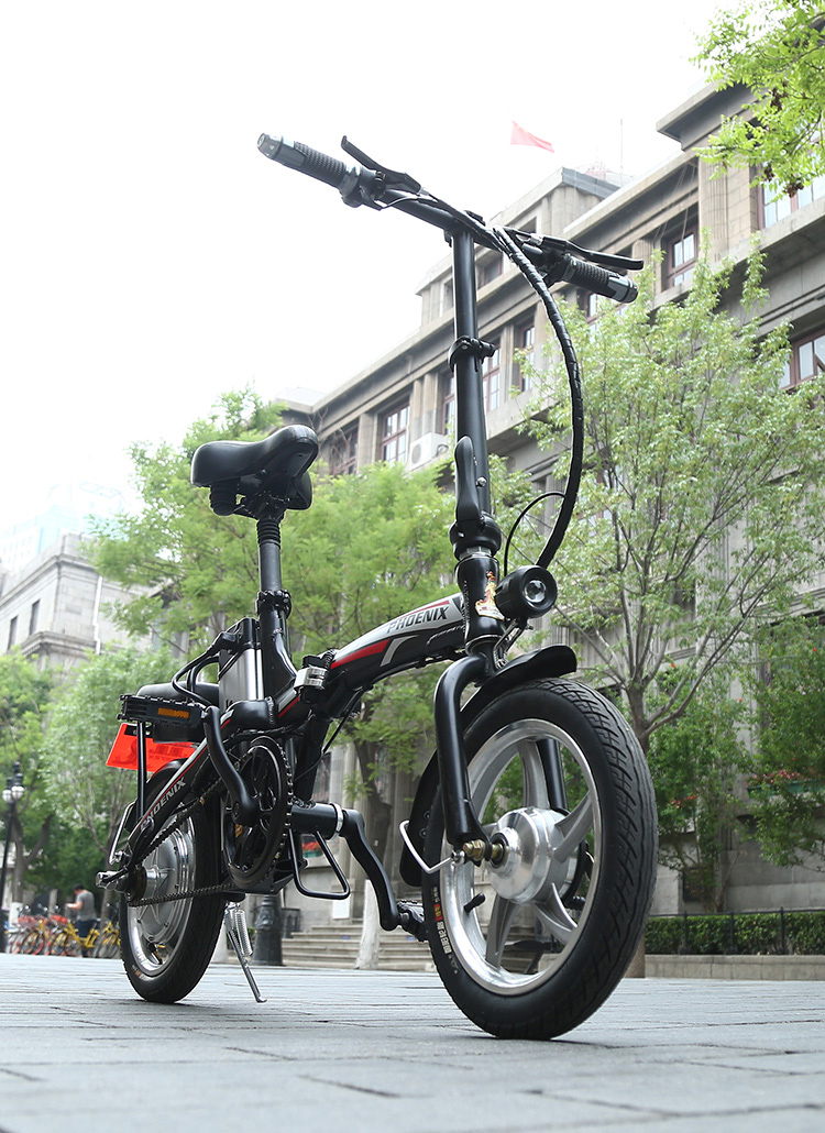 凤凰电动自行车助力锂电池48v14寸可折叠锂电池智能代驾代步成人平衡