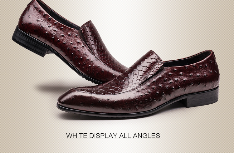 michael smith潮流套脚鳄鱼纹尖头皮鞋男真皮英伦男商务皮鞋青年潮流