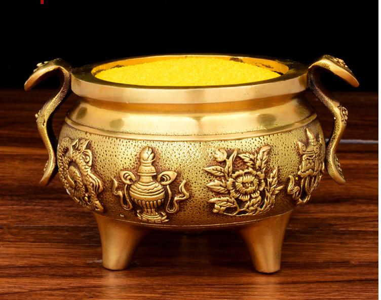 香炉八宝炉八吉祥炉观音炉香道熏香沉香檀香盘香线香炉中款八宝香炉