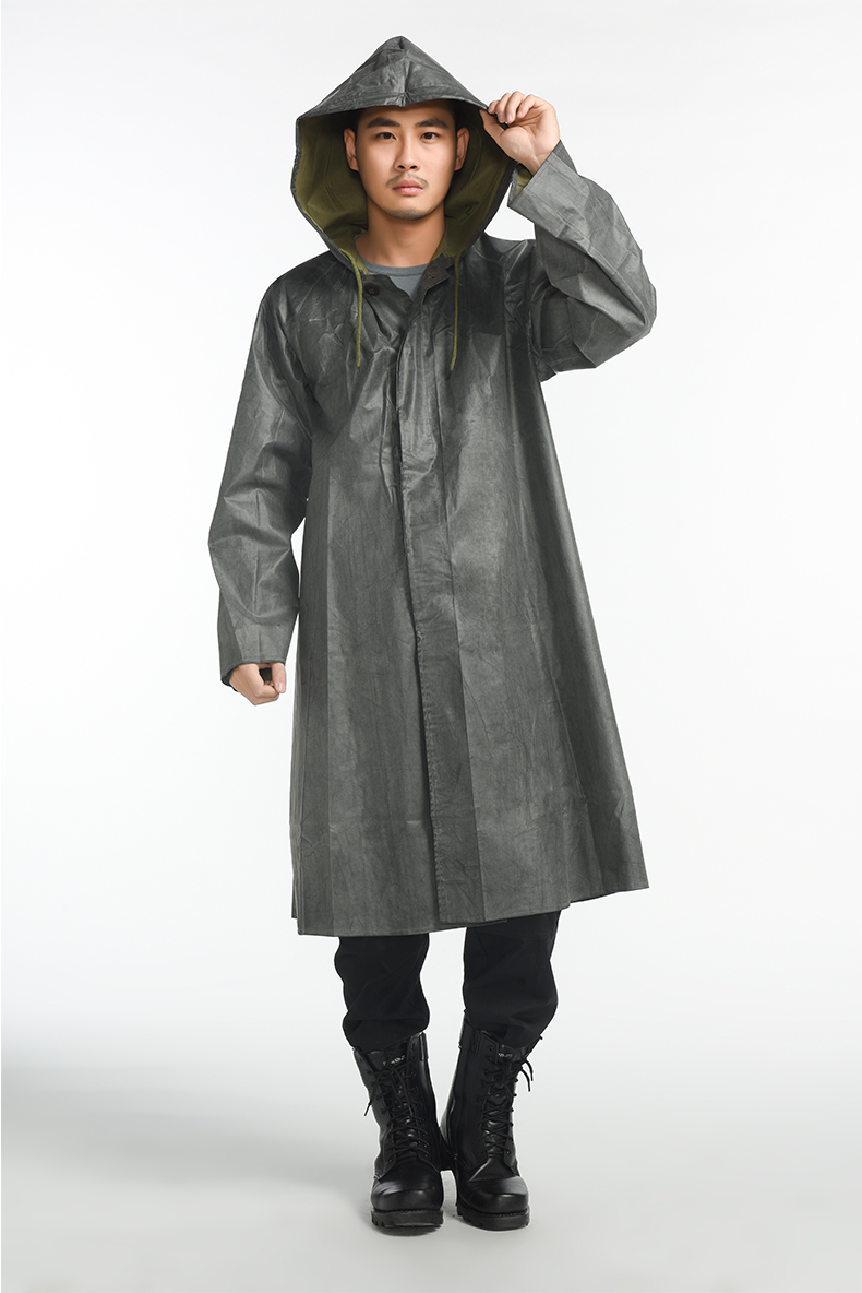 际华营地 87式大斗带袖连帽雨衣 军迷用品 男军迷装 老式雨衣 可防