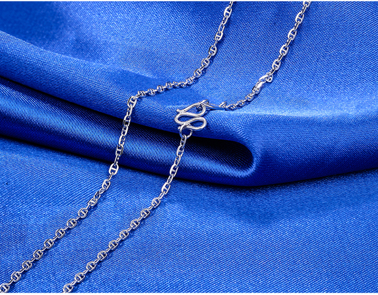 zlf/周六福pt999铂金项链男女款白金项链 日字形项链锁骨链 约3.