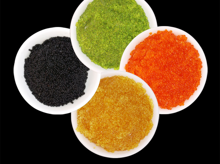 聚福鲜冷冻鱼子酱调味寿司鱼籽酱大粒飞鱼籽黄色400g1盒