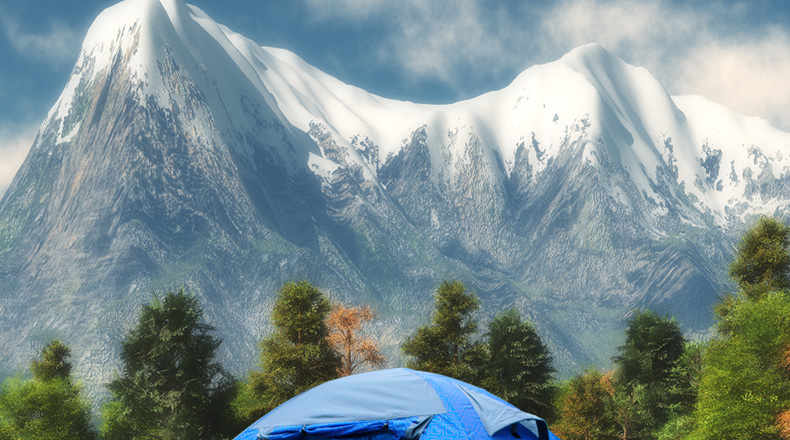 夏诺多吉 四季款双层铝杆户外2-3人帐篷 野营郊游帐篷防暴雨 印花绿色