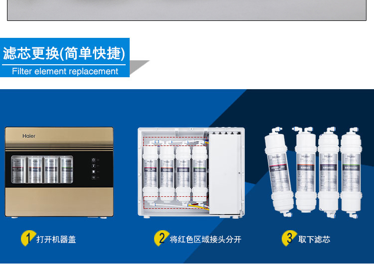 hro50095原裝濾芯haier海爾淨水器原裝濾芯淨水機濾芯abcd級濾芯b級