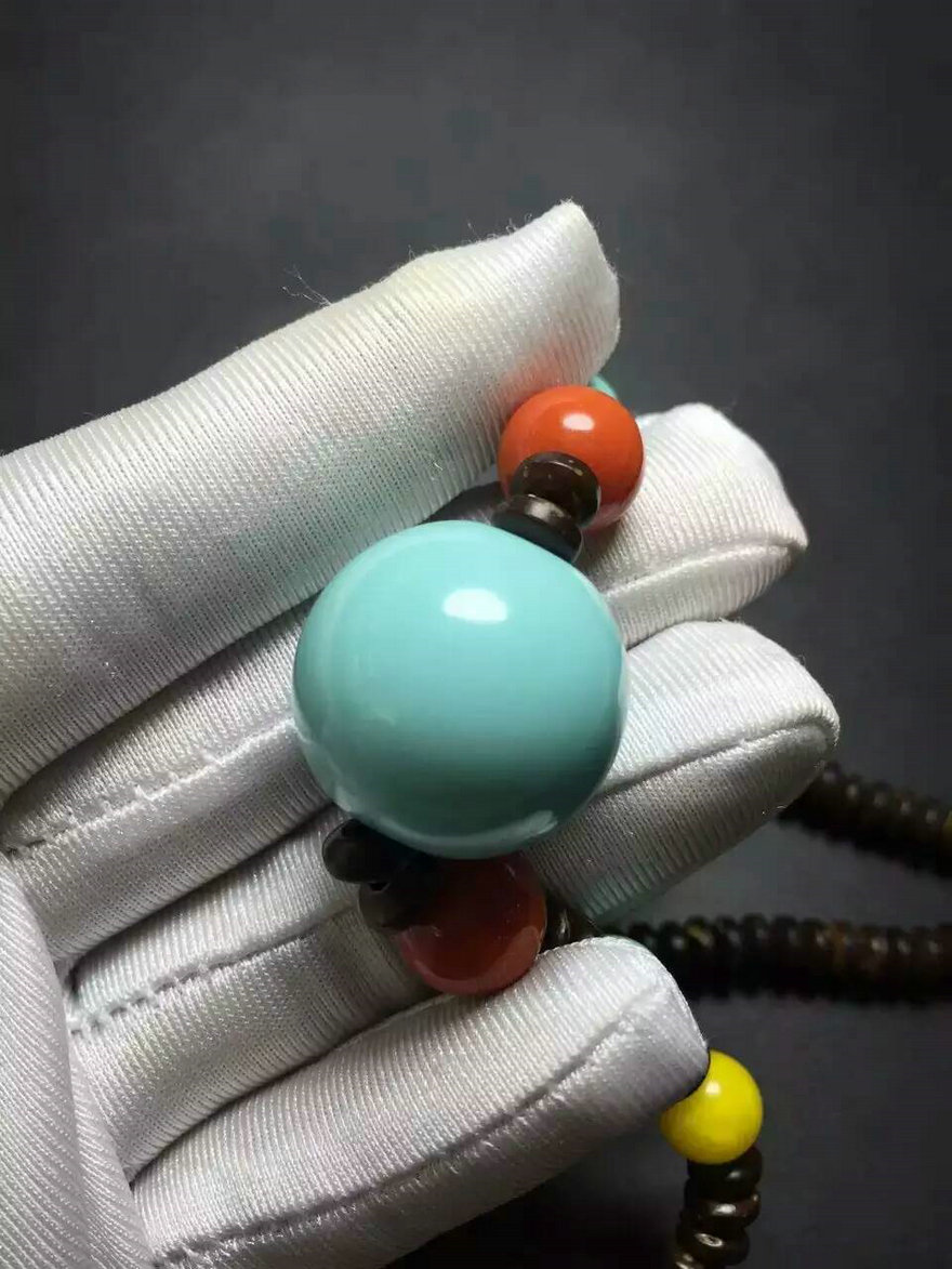 精品绿松石锁骨链子总重27.3g