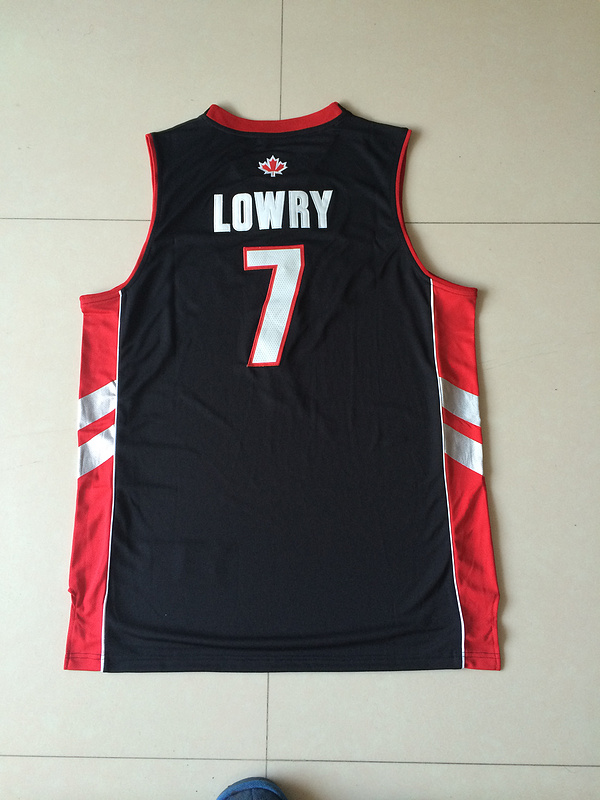 nba篮球服 猛龙队7号 洛瑞球衣 红黑色刺绣 l