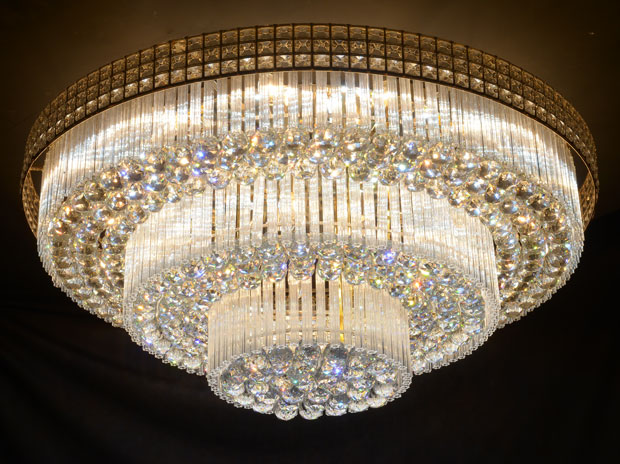 思洛迪客厅灯led吸顶灯欧式水晶灯圆形形灯具灯饰直径60高度30两层