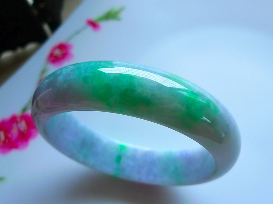 金点祥 冰糯种阳绿手镯 57.24g