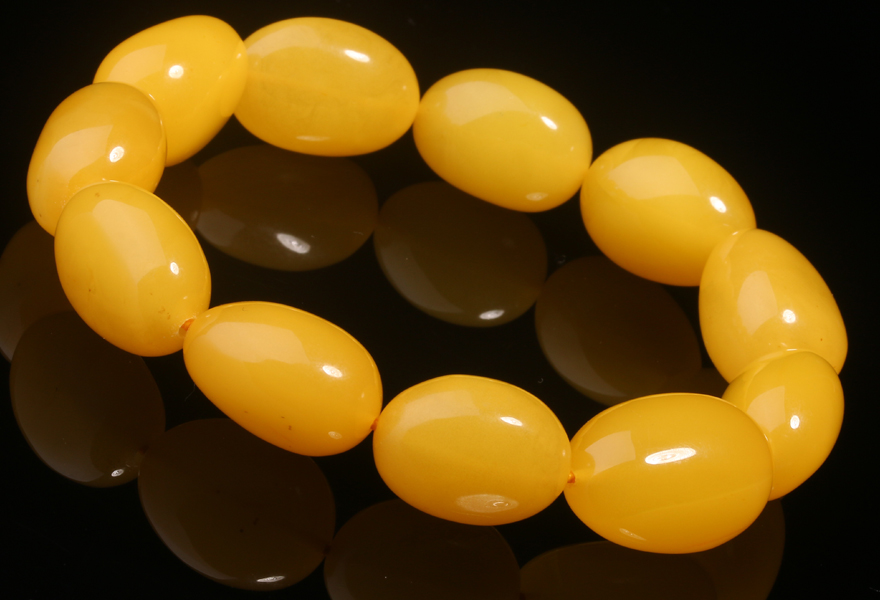 23.36克 臻品鸡油黄满蜜蜜蜡手串 【情语花香珠宝】