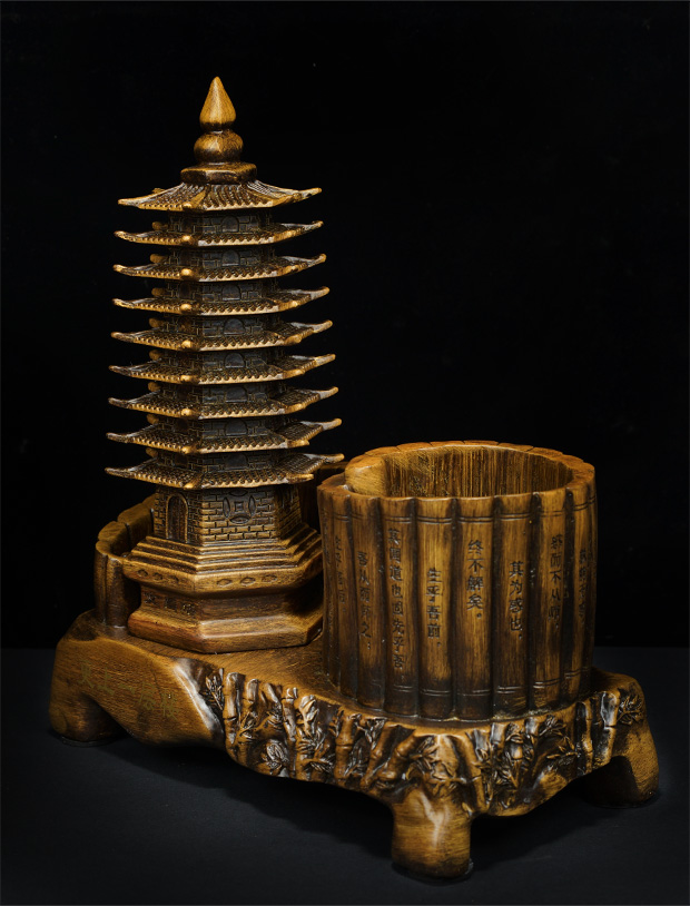 玄唐 文昌塔笔筒摆件教师节礼物送老师孩子书桌办公桌摆件9层工艺品