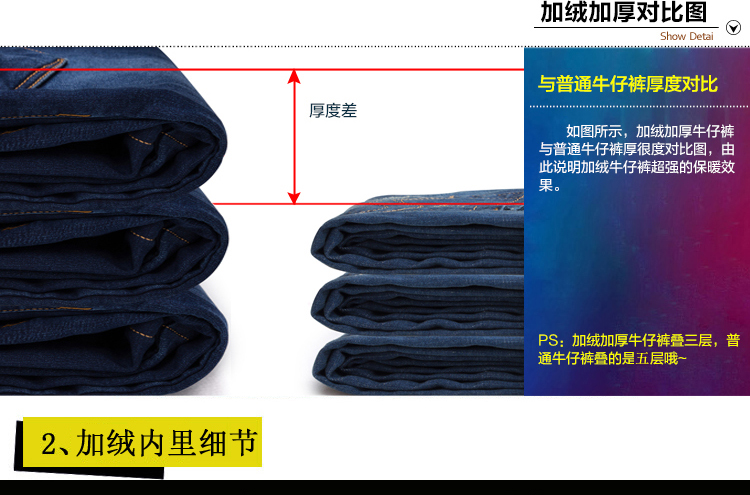 
                                        红粉宣言2017秋冬季新款修身中腰加厚加绒牛仔裤女小脚显瘦弹力铅笔裤 深蓝色306 不加绒款 28码                