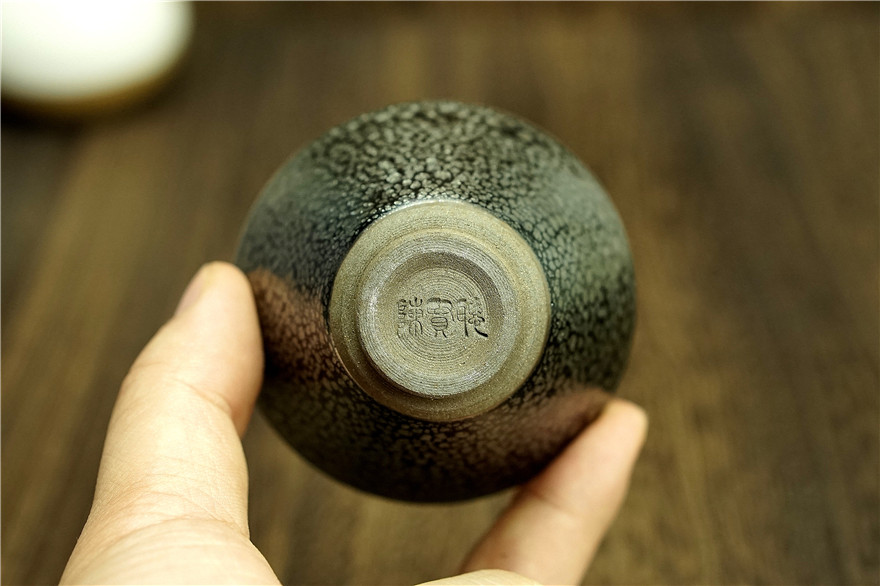 斗笠油滴盏陈贤聪建阳建盏主人杯口径7