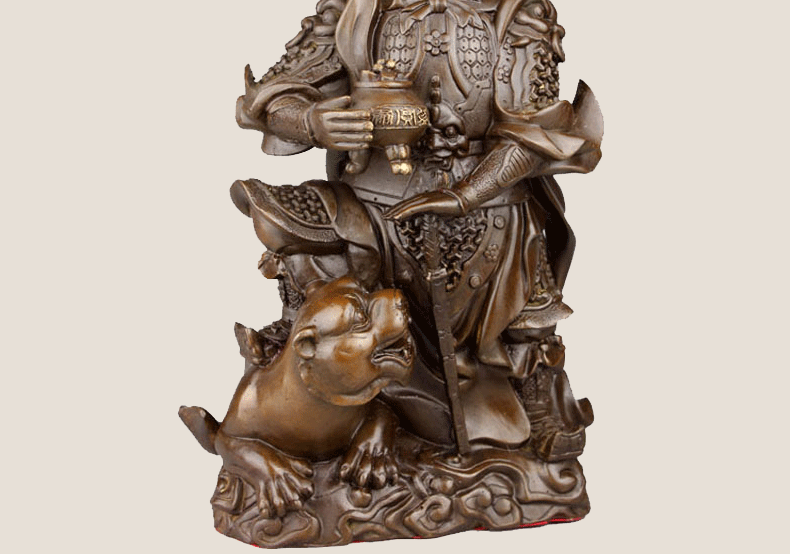 德佑堂纯铜赵公明武财神像摆件骑虎赵公明神像家居客厅装饰礼品摆设