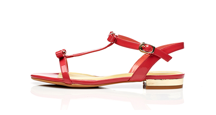 达芙妮(daphne)蝴蝶结露趾低跟一字扣女凉鞋1015303112153240 孔雀绿