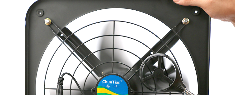 春田 排气扇排风扇厨房卫生间换气扇壁挂式窗式方形工业抽油烟机金属