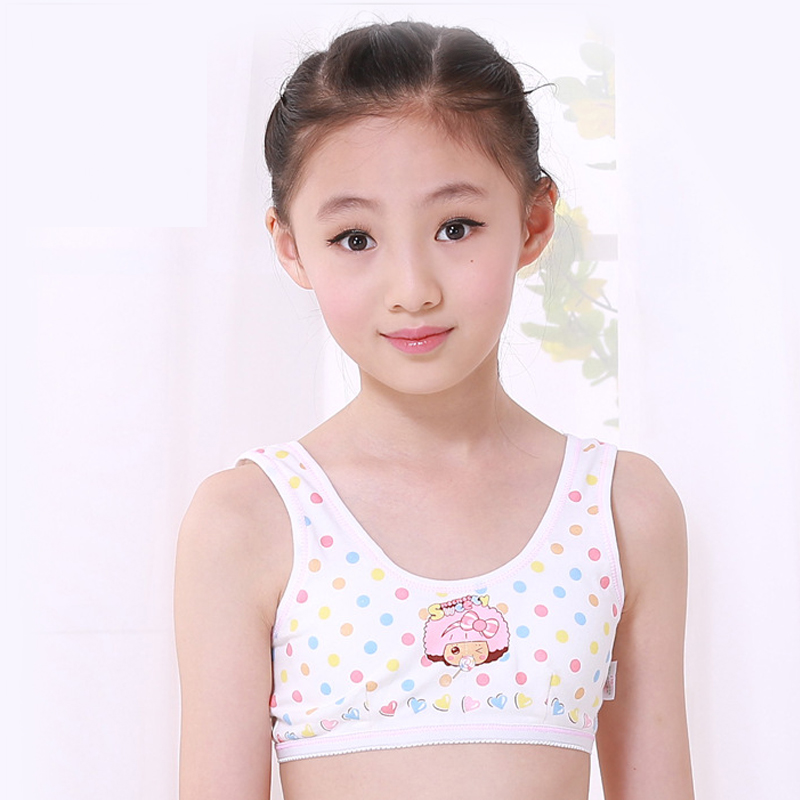 女童内衣小背心儿童文胸发育期棉小女孩胸罩夏学生抹胸少女文胸波点花