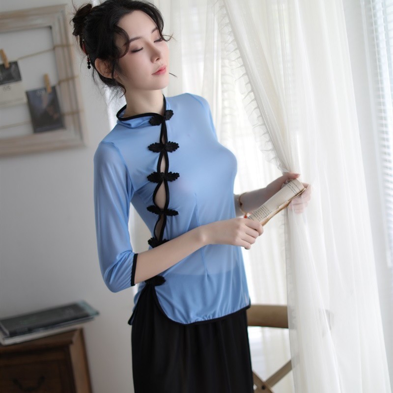 风透明肚兜短裙旗袍制服诱惑学生装性感睡衣情趣内衣套装民国肚兜内裤