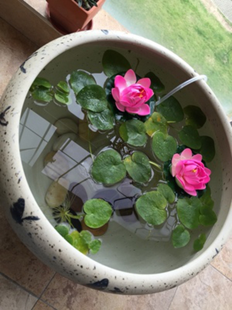 靓缘 景德镇陶瓷鱼缸创意粗陶乌龟缸睡莲缸碗莲缸养鱼盆书画荷花缸