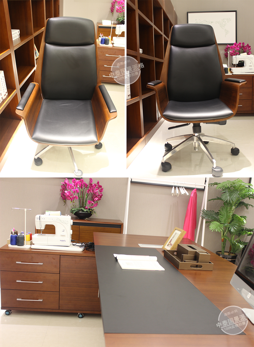 中泰国景派格办公家具时尚简约老板桌办公桌椅大班台 电脑桌 经理桌