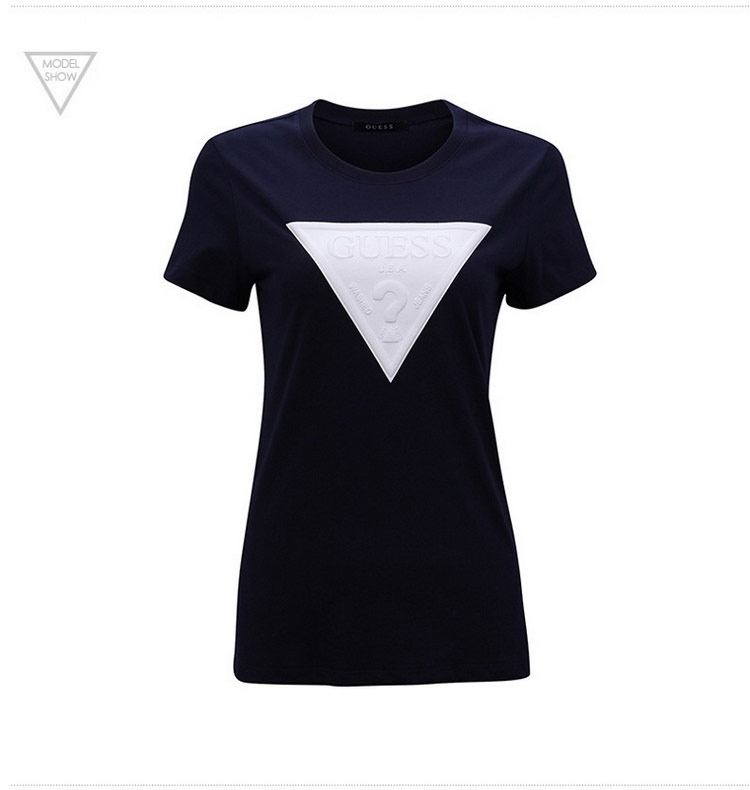 guess 2016春夏女士圆领logo印花短袖t恤情侣款-yg2k9409 黑色 s