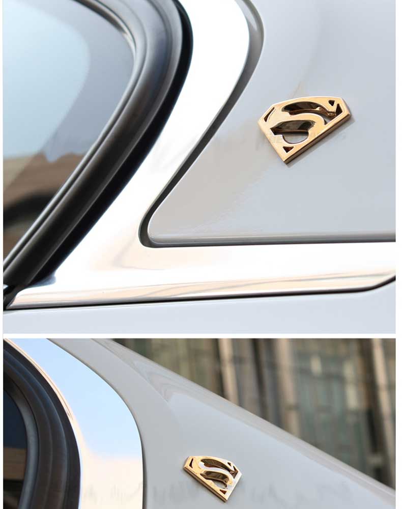 炫隆 汽车个性金属标车标 车身随意贴 3d立体装饰贴 * 大号超人标