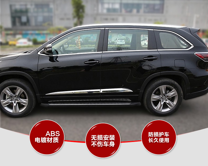 炫隆2015款新汉兰达车身饰条 丰田15新汉兰达车身装饰条 汉兰达车身防